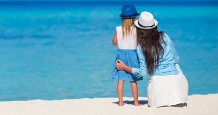 dovolenka, pláž, rodina